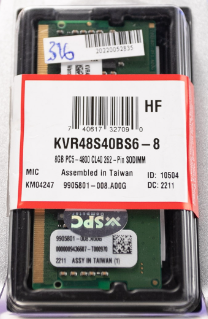 Ram Laptop 8GB DDR5 4800MHz Kingston (KVR48S40BS6-8) (1x8GB) Chính hãng bảo hành 36 tháng