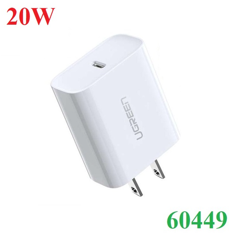 Củ sạc nhanh 20W chuẩn USB-C PD hỗ trợ QC 4.0 Ugreen 60449 cao cấp