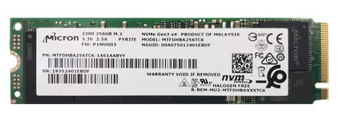 Ổ cứng SSD 256Gb Micron M.2 2200 Pci-e x4 Gen3 3.0 Nvme (tốc độ đọc 2500 Mb/s | 2450 Mb/s)