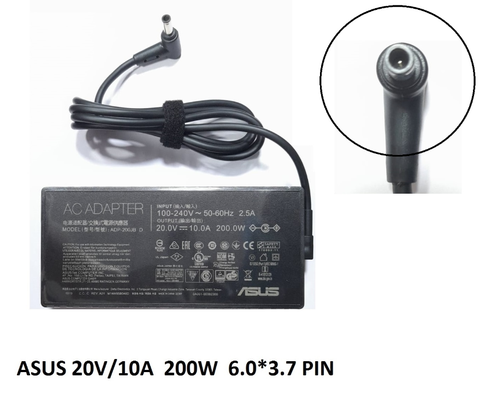 Sạc Laptop Asus 20V/10A 200W Slim Chân kin to (6.0 mm x 3.7 mm)