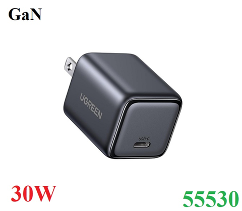 Củ sạc nhanh Nexode Mini 30W GaN cổng USB Type-C Ugreen 55530/X513 cao cấp (US Plug không gập)
