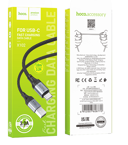 Cáp sạc nhanh USB to Type - C Hoco X102 (dây dài 1M)