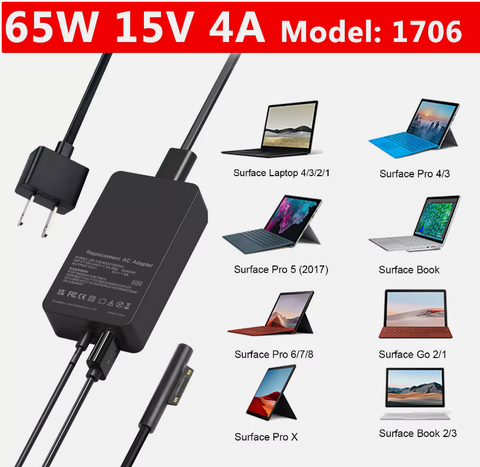 Sạc Laptop Microsoft Surface (15V - 4A, 65W) 1706