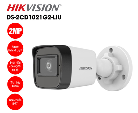 Camera IP 2MP thân trụ HIKVISION DS-2CD1021G2-LIU