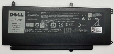 Pin Laptop D2VF9 Dell Inspiron 15 7547 7548 Vostro 5459 - 3 cell, 11.1V, 3840mAh, 43wh, zin
