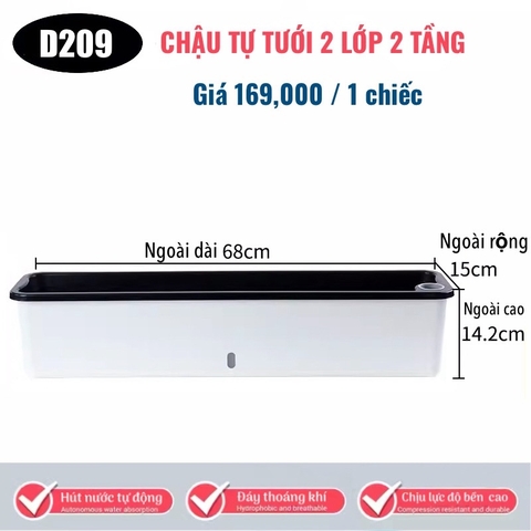 Chậu trồng rau tự tưới Oliz D210 chậu trồng cây thông minh có chức năng tự hút nước cho cây mp62
