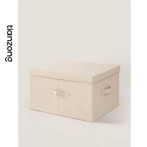 Hộp Vải Đựng Đồ Đa Năng Hàng Cao Cấp Tianzong order chính hãng kèm bill săn sale Đựng Quần Áo Gấp Gọn Có Quai Xách Tiện Lợi kt 50*40*30 màu kem mp56