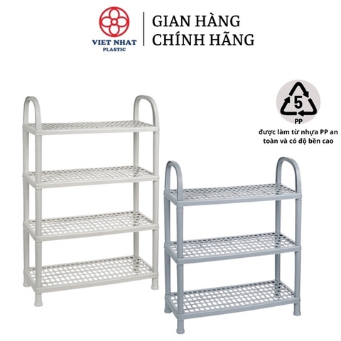￼Kệ Để Dép Bằng Nhựa Giá Để Giày Dép 3 4 Tầng Tự Lắp Ghép Việt Nhật 5504 - Việt Nhật Plastic HN TL55
