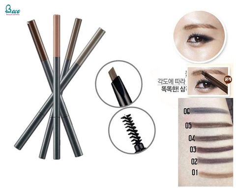 Chì mày the face shop Designing Eyebrow Pencil mầu 02 nâu xám mp42