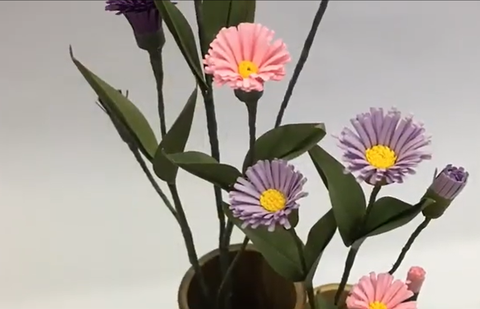 Hướng dẫn làm hoa thạch thảo từ giấy mỹ thuật | DIY paper flower