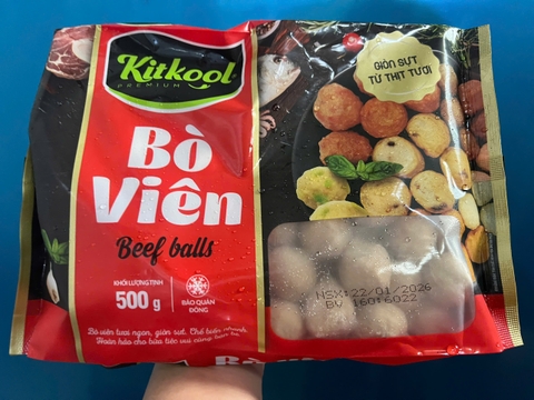 Bò viên premium Kitkool (80v / 500g / Gói)