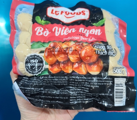 Bò viên ngon LC (55v / 500g / Gói)