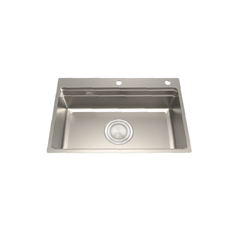 Chậu rửa chén 1 hố inox 304 linen kích thước 76cm Malloca MS7650LINEN