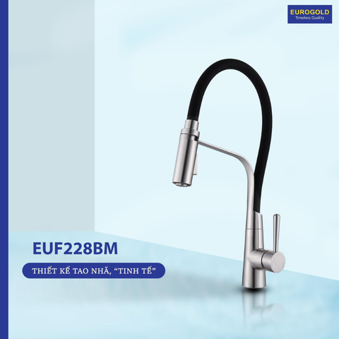 Vòi rửa bát Eurogold EUF228BM - inox 304, inox mờ