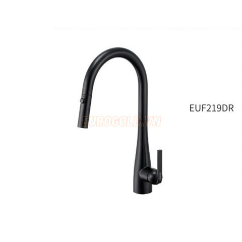 Vòi rửa bát dây rút Eurogold EVF219DR - inox 304, đen