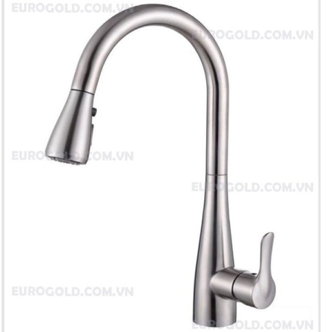 Vòi rửa bát dây rút Eurogold EVF119MR - inox 304, inox mờ