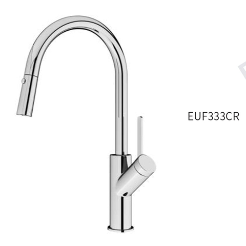 Vòi rửa bát dây rút Eurogold EVF333CR - inox 304, bóng gương