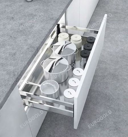 Giá xoong nồi hộp 2 lớp đáy Eurogold EUB7590 - tủ 90cm