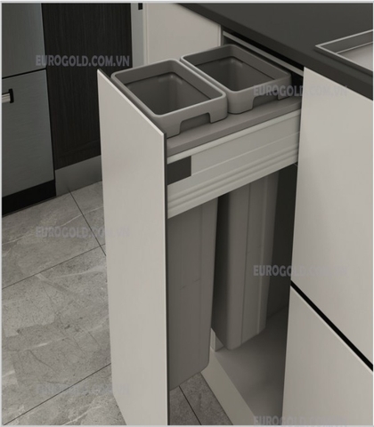 Thùng rác âm tủ giảm chấn cao cấp Eurogold EBA400 - tủ 40cm