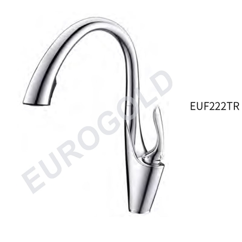 Vòi rửa bát dây rút Eurogold EVF222TR - Đồng, bóng gương