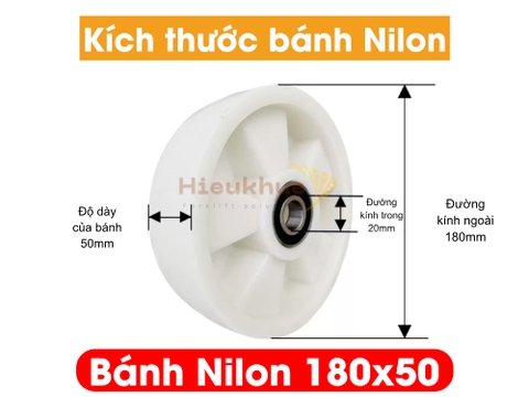 Bánh NILON xe nâng tay 180x50 mới 100% chịu tải tốt, giá rẻ