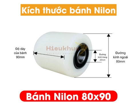 Bánh NILON xe nâng tay 80x90 mới 100% chịu tải tốt, giá rẻ