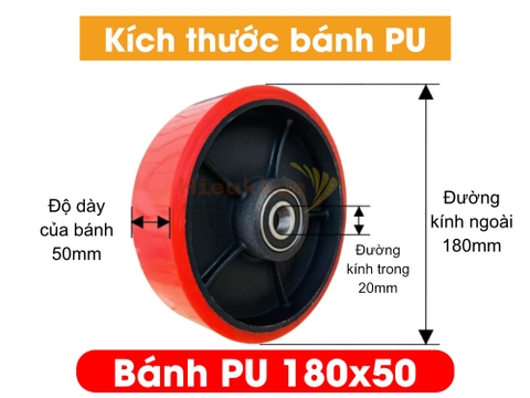 Bánh PU xe nâng tay 180x50 mới 100% chịu tải tốt, giá rẻ