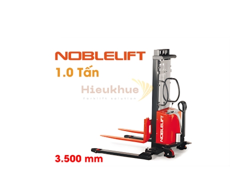Xe nâng bán tự động chân rộng 1 tấn nâng cao 3.5 m NOBLELIFT SPN10SL35A