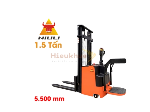Xe nâng stacker 1.5 tấn nâng cao 5.5 m NIULI NRS1555