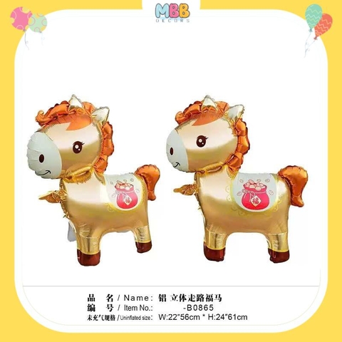 Bóng ngựa Pony trang trí tiệc, sinh nhật, Bóng nhôm hình con ngựa xinh cho bé trai và bé gái