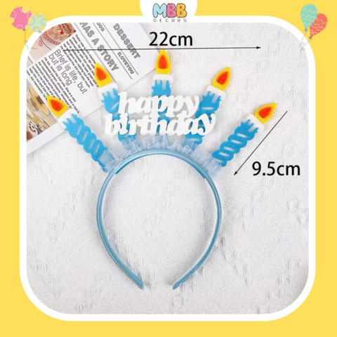 Cài Tóc Sinh Nhật, Bờm Sinh Nhật Happy Birthday Gắn Nến