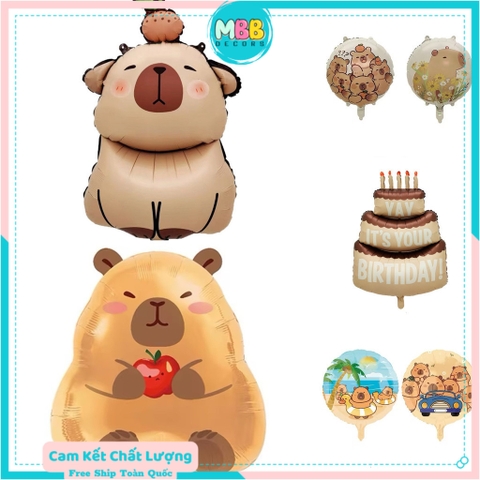 Bóng bay lá nhôm Baby Three, Kapybara, Labubu trang trí sinh nhật