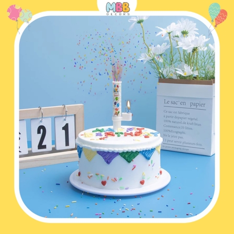 Nến Sinh Nhật Phụt Kẹo Bất Ngờ Có Nhạc Happy Birthday Trang Trí Bánh Kem