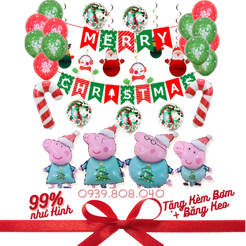 Trang Trí Giáng Sinh Noel - Set Bóng Trang Trí Giáng Sinh Noel Merry Chirstmast Nhiều Kiểu Dáng