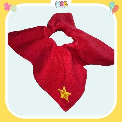 1 CÁI Scrunchies Cờ Đỏ Sao Vàng - phụ kiện buộc tóc cờ đỏ sao vàng ngôi sao thêu, phối khăn cờ đỏ sao vàng