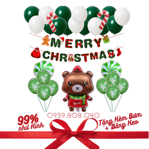 Trang Trí Giáng Sinh Noel - Set Bóng Trang Trí Giáng Sinh Noel Merry Chirstmast Nhiều Kiểu Dáng