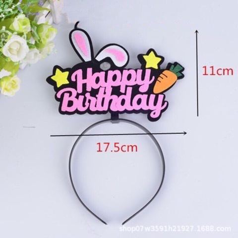 cài tóc hbd tai thỏ hồng vải nỉ có đèn