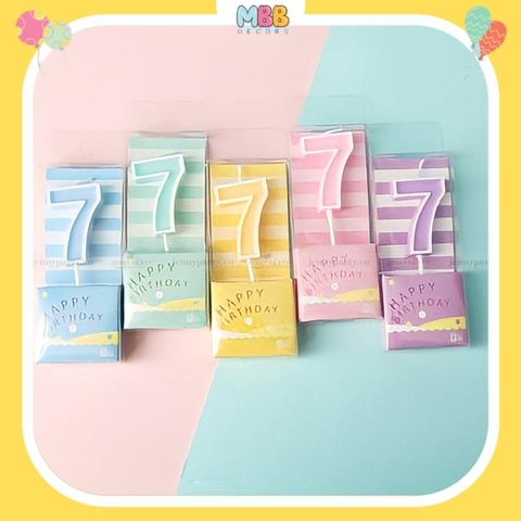 Nến số sinh nhật màu Pastel