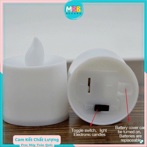 Nến điện tử LED mini có nhấp nháy màu vàng dùng pin cúc AG3 trang trí sinh nhật