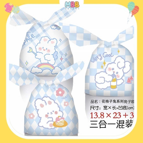 Set 10 Cái Túi Chia Quà, Bánh Kẹo Sinh Nhật Cho Các Bé, Túi Đựng Bánh Kích Thước  17x29cm Thỏ Răng Thỏ