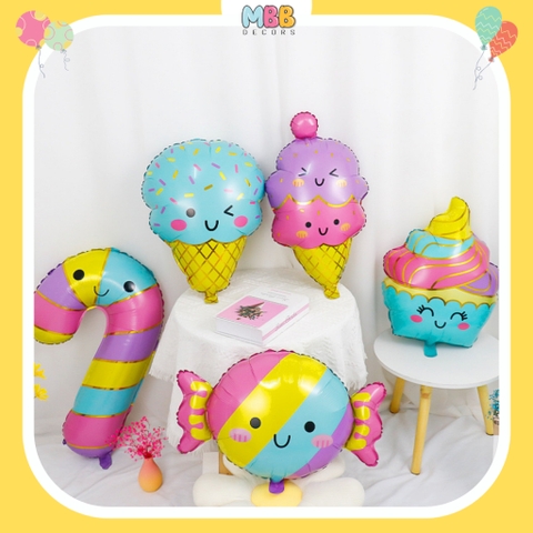 Bong Bóng Hình Bánh Kẹo Ngọt Màu Pastel Dễ Thương