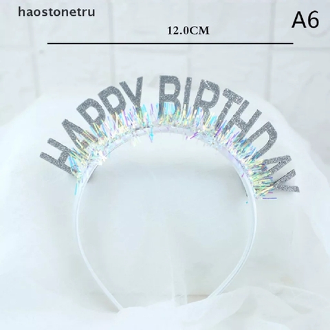 Cài tóc Happy Birthday Tai Thỏ Giấy Ko Đèn Màu Xanh Dương