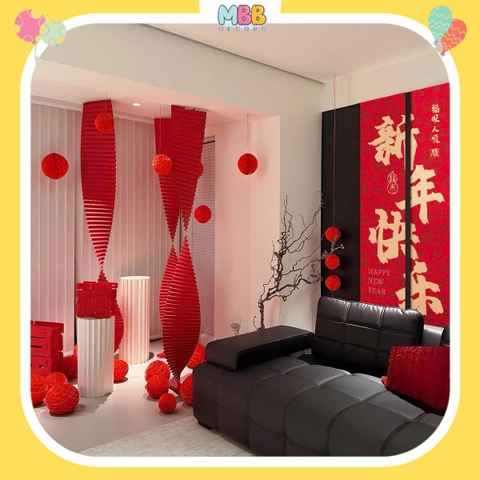 Phụ Kiện Trang Trí Tết 2026 Nhiều Chủ Đề Lân Sư Rồng, Tết Cổ Truyền, Làm Background Chụp Ảnh