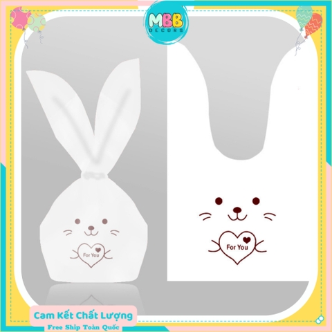 Set 5 Cái Túi Chia Quà, Bánh Kẹo Sinh Nhật Cho Các Bé, Túi Đựng Bánh Kích Thước  14x23cm Thỏ For You