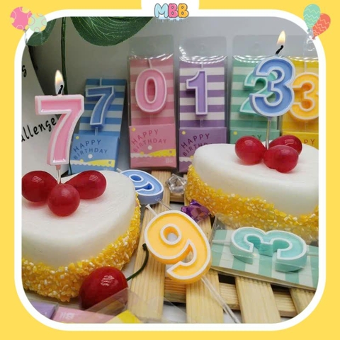 Nến số sinh nhật màu Pastel