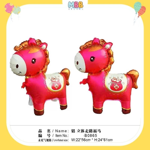 Bóng ngựa Pony trang trí tiệc, sinh nhật, Bóng nhôm hình con ngựa xinh cho bé trai và bé gái