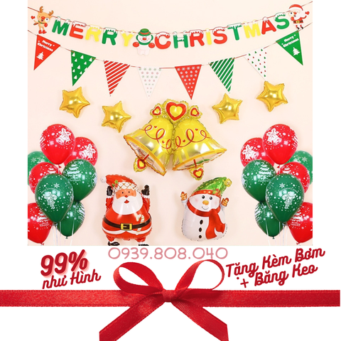 Trang Trí Giáng Sinh Noel - Set Bóng Trang Trí Giáng Sinh Noel Merry Chirstmast Nhiều Kiểu Dáng
