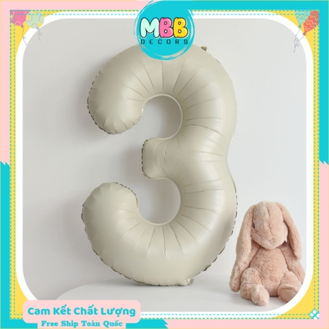 [TPHCM-TẶNG ỐNG THỔI] Bóng Số Sinh Nhật Màu Trắng Kem Tông Hàn Quốc Cao 70cm Chụp Ảnh Sinh Nhật Sang Đẹp
