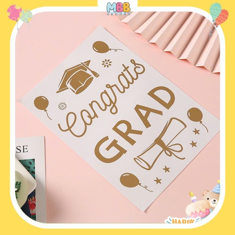 Tổng Hợp Phụ Kiện Lễ Tốt Nghiệp 2 Sticker Vàng