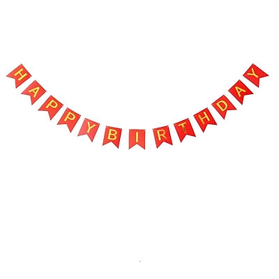 Dây treo trang trí chữ Happy Birthday đỏ